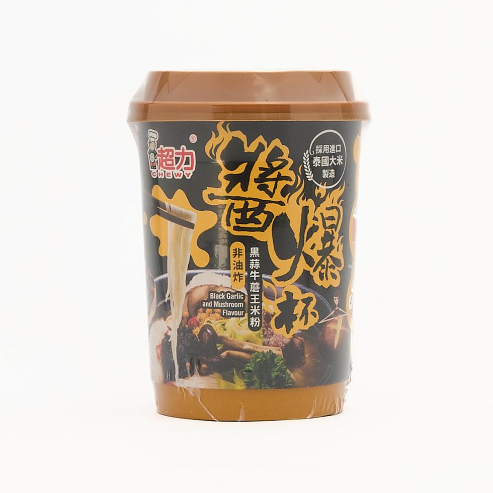 Chewy Cup Instant Rice Vermicelli Black Garlic and Mushroom Flavour 77g