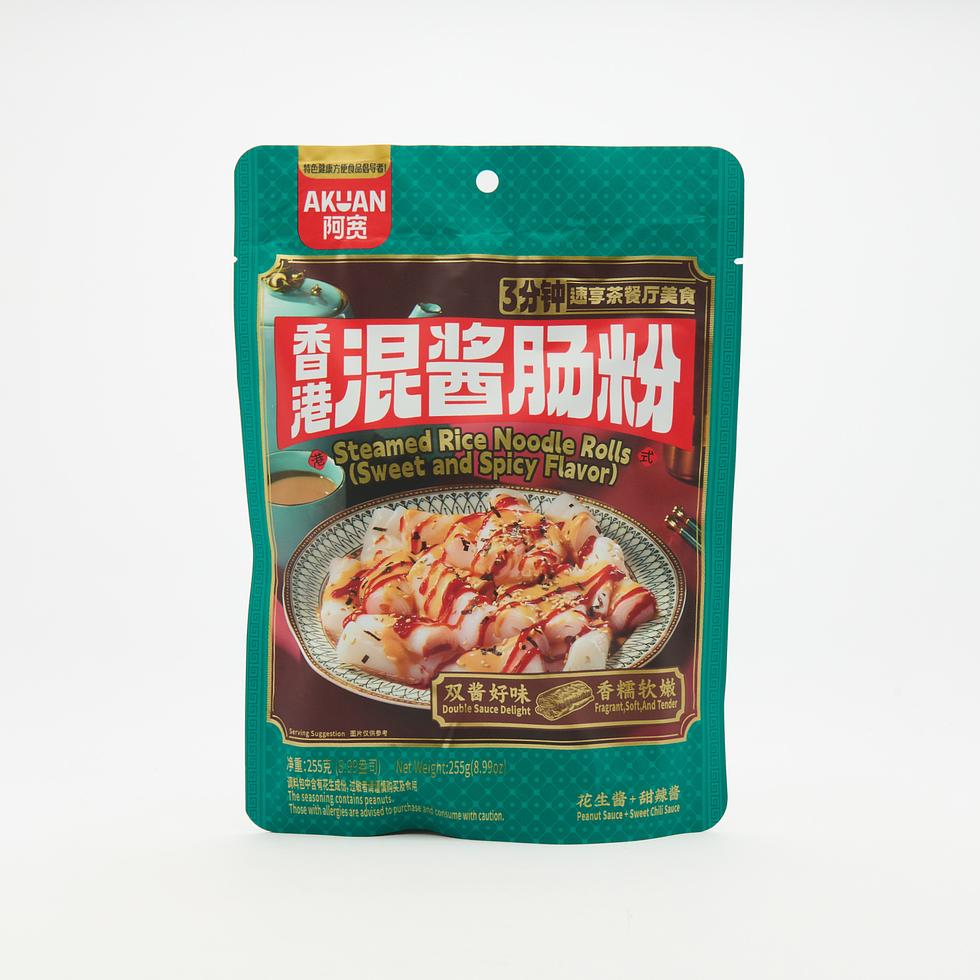 A-kuan Hong Kong Steamed Rice Noodle Rolls - Sweet & Spicy 255g