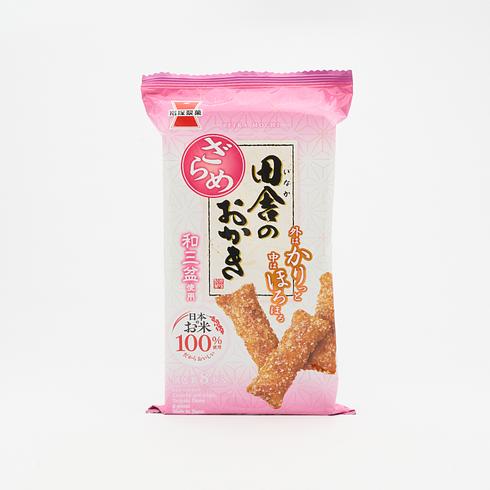Craquelins de riz de style campagnard Sucre Zarame et sauce soja Iwatsuka Seika Inaka No Okaki 8 pièces