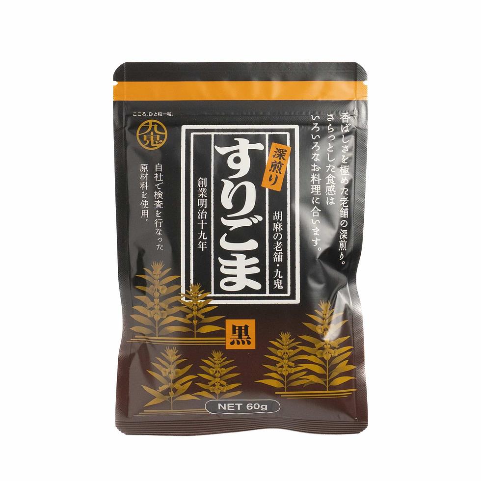 【DDM:08/09/2026】 Graines de sésame noir moulues fortement torréfiées Kuki 60g