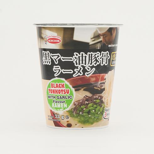 Acecook IPPIN Black Tonkotsu with Garlic Instant Ramen Cup 73g