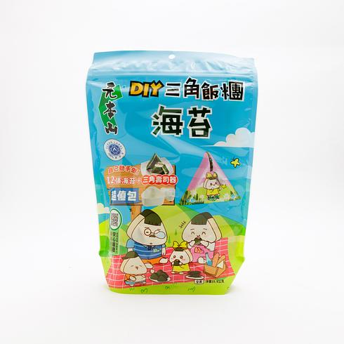 【賞味期限:2026年09月13日】元本山 DIY 三角おにぎり海苔（味付けなし・型付き）12枚 15.6g