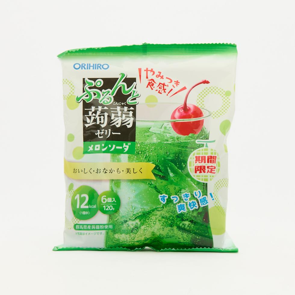 Orihiro Purun to Konnyaku Jelly Pouch Melon Soda Flavour 120g
