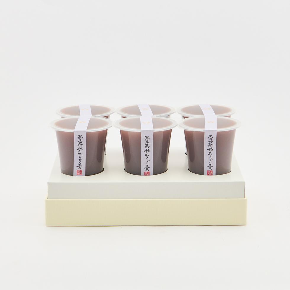 【Best Before:13/10/2026】 Kaneido Kuromame-cha Yawaragi Kan 6-piece Set (Black Soybean Tea Soft Jelly)