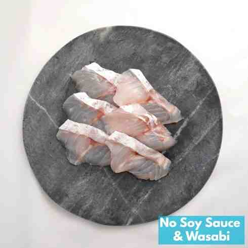 Sea Bass Sashimi 6pcs/60g by Nobu Sakaguchi (15 years at a Michelin star)