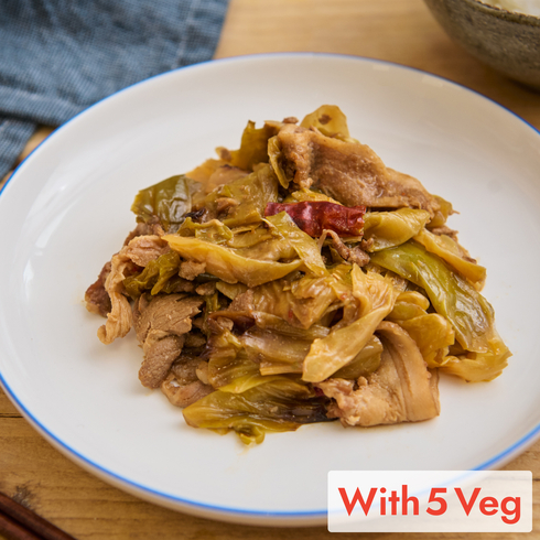 薄切り豚肉の回鍋肉（お野菜5種付）