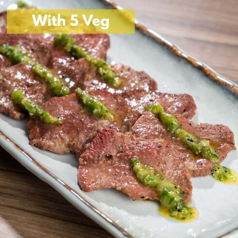 Grilled Ox Tongue with Salt Lemon Sauce (+5 veg)