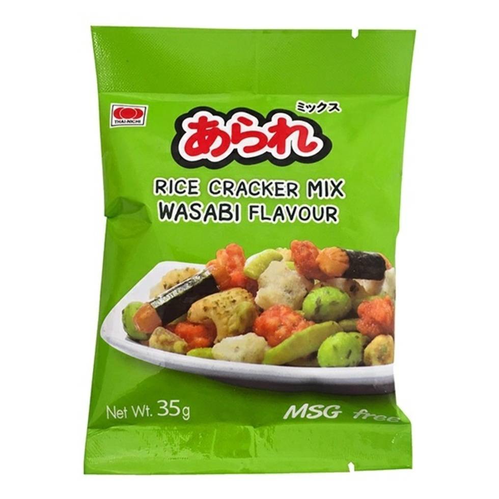 Thai-Nichi Rice Cracker Mix Wasabi Flavour 35g
