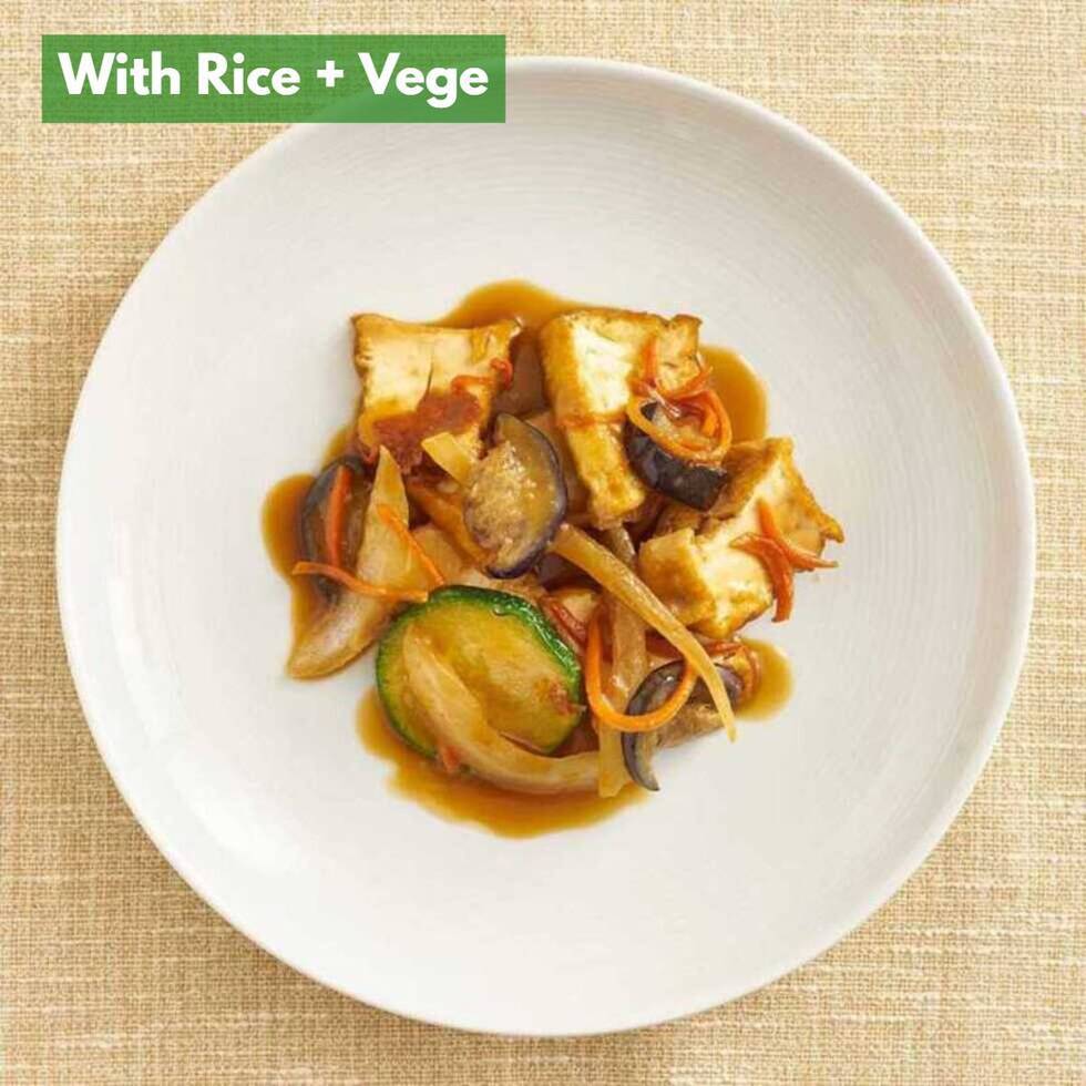 Yuzu Miso Tofu (+3 veg and rice)