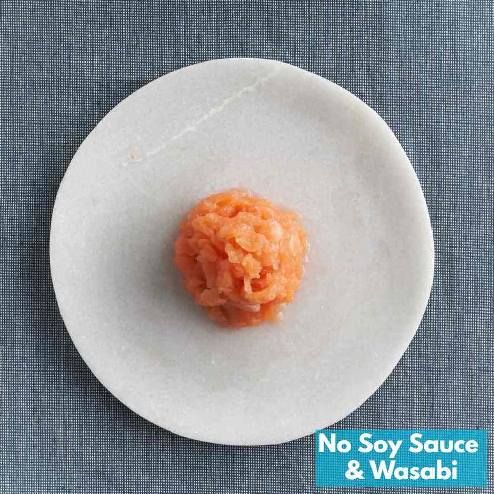 Salmon Nakaochi Sashimi (Scotland/ Norway)