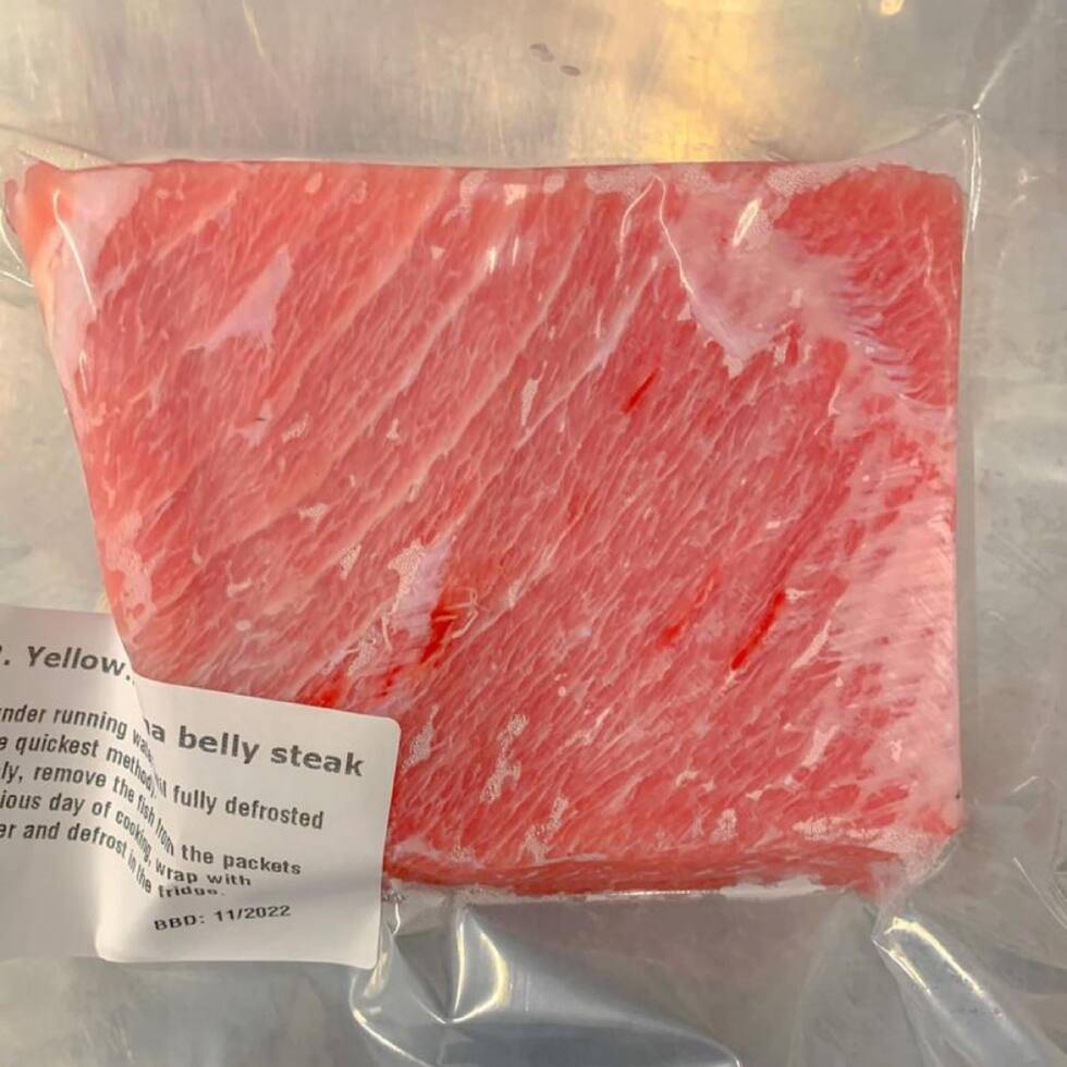 Yellow Fin Tuna Belly for cooking (Steak cut)