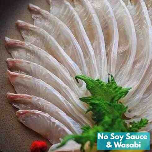 Thinly Cut Hirame (Turbot) Sashimi 10pcs/45-50g by Nobu Sakaguchi (15 years at a Michelin starred)