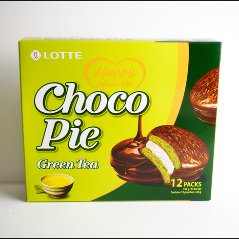 Lotte Choco Pie Green Tea  336g (12 x 28g)