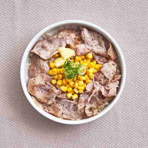 Pork Pepper Rice with Garlic and Sweet Corn Butter