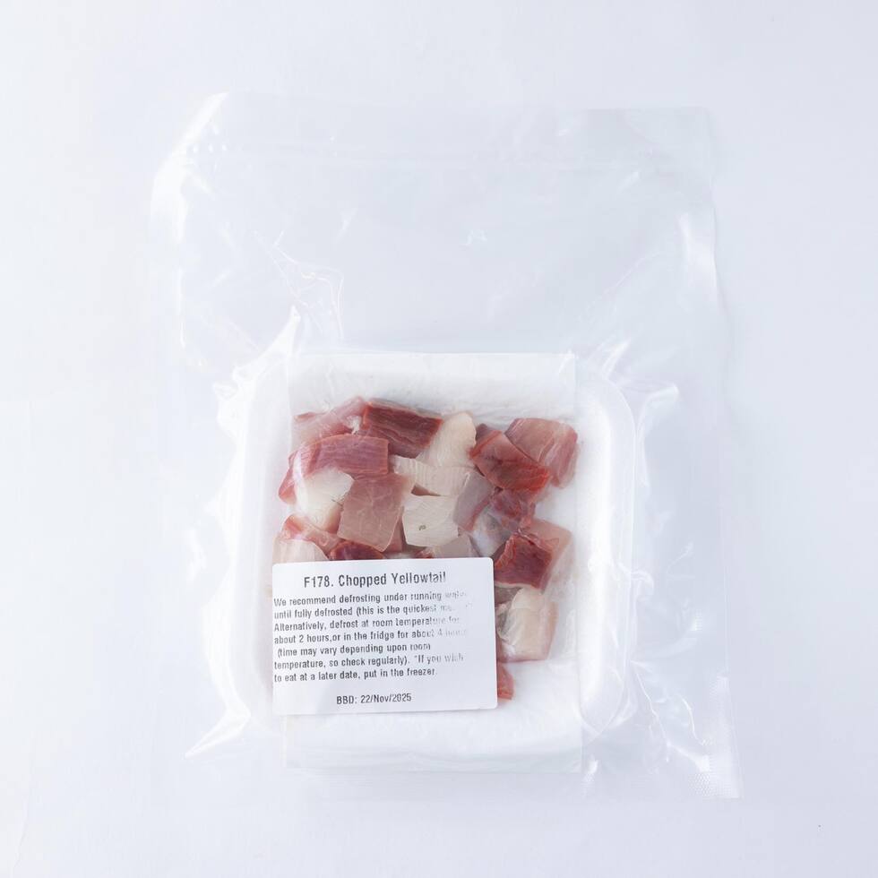 Chopped yellowtail for Poke/ Chirashi 90-100g by Nobu Sakaguchi (15 years at a Michelin starred)
