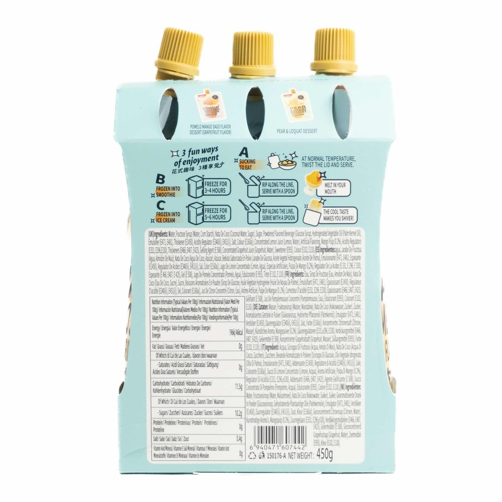 Sunity Pomelo Mango Sago Flavour Dessert 150g×3 Bottles 