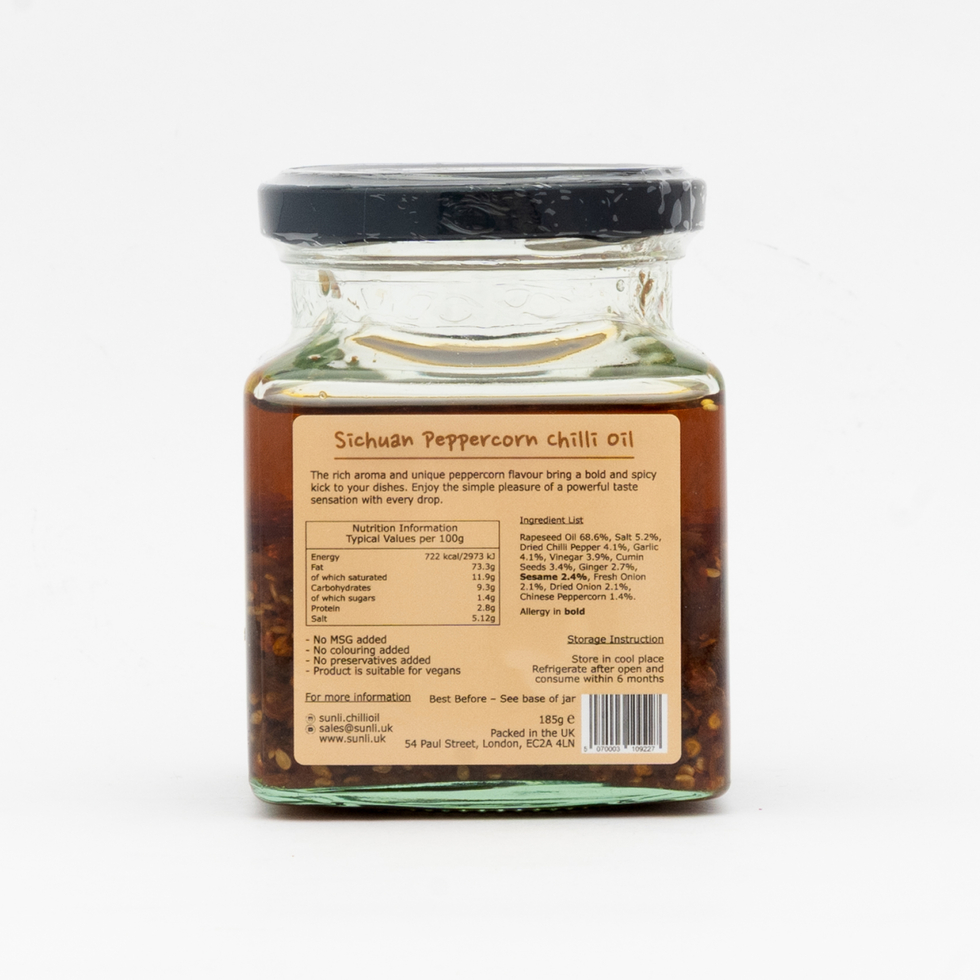 Exclusive Set: SunLi Sichuan Peppercorn Chilli Oil 185g + Extra Hot Chilli Oil 185g (FREE a bottle of Sichuan Peppercorn Chilli Pure Oil 95ml)