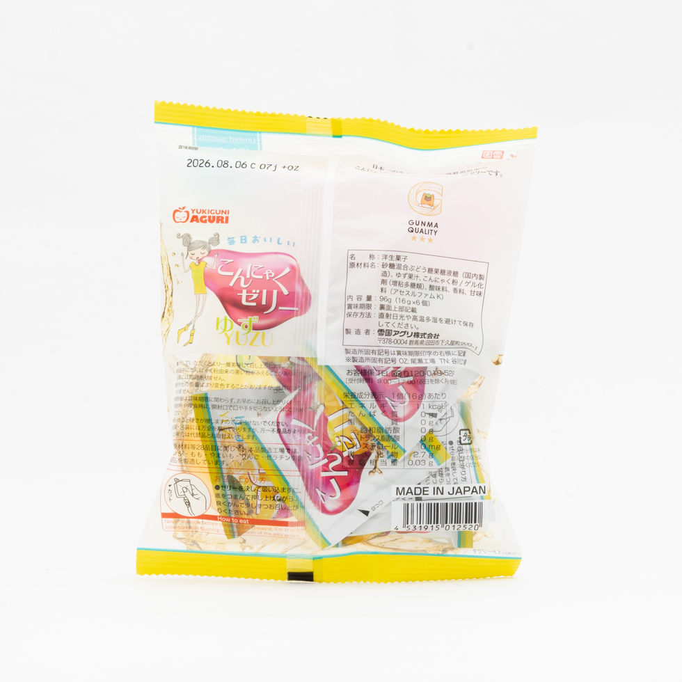 雪国アグリ こんにゃくゼリーゆず味 6個