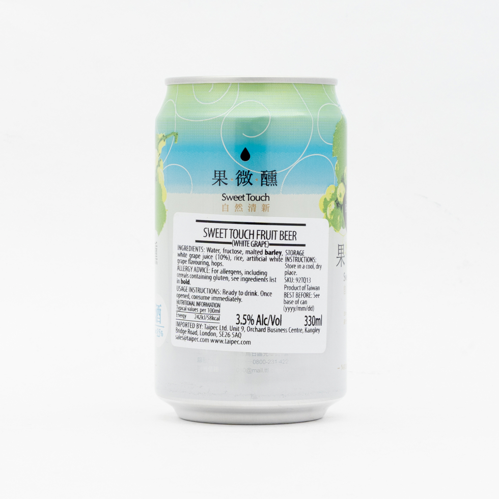 Taiwan Beer Sweet Touch Fruit Beer White Grape Alcohol 3.5% 330ml