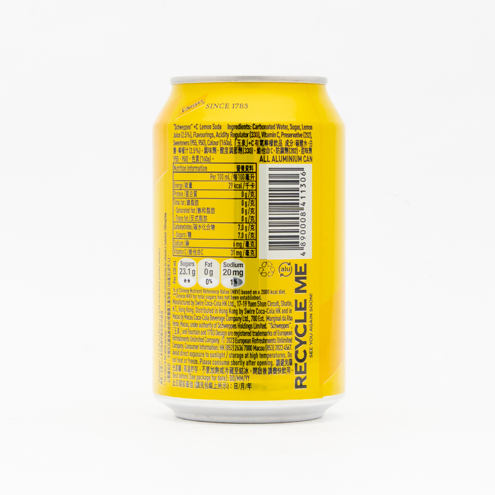 Schweppes +C Lemon Soda 330ml