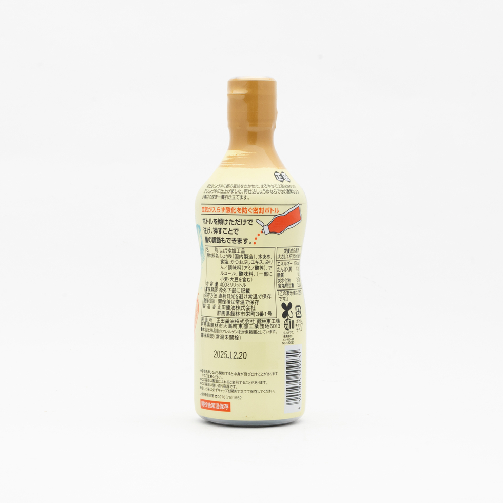 【Best Before:20/12/2025】Shoda Tosa Soy Sauce 400ml