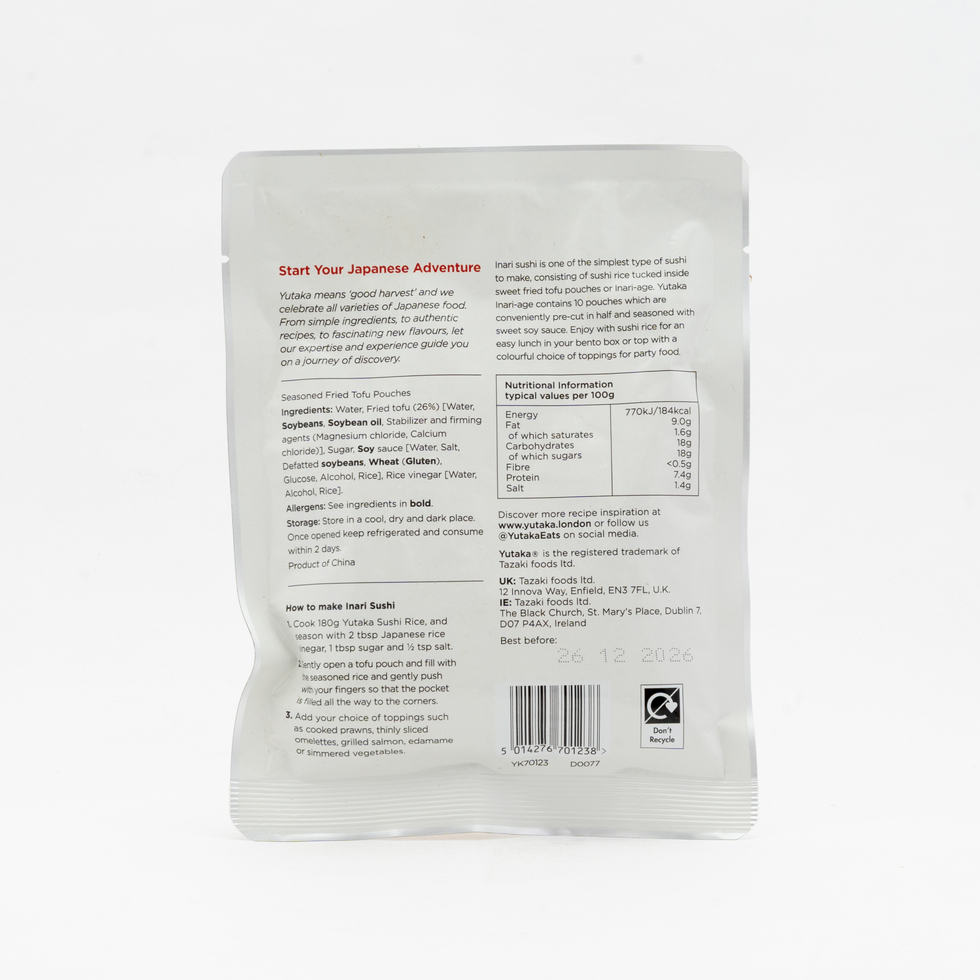 Yutaka Inari Sushi Fried Tofu Wraps 180g (10 pieces)