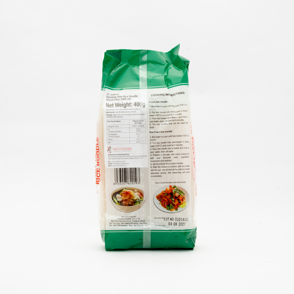 Bamboo Tree Vietnamese Rice Noodle (Banh Pho) 3mm 400g