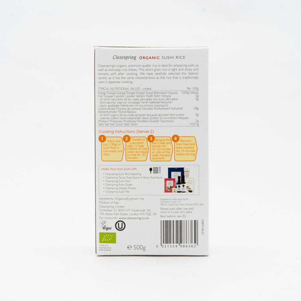 Clearspring Organic Sushi Brown Rice 500g