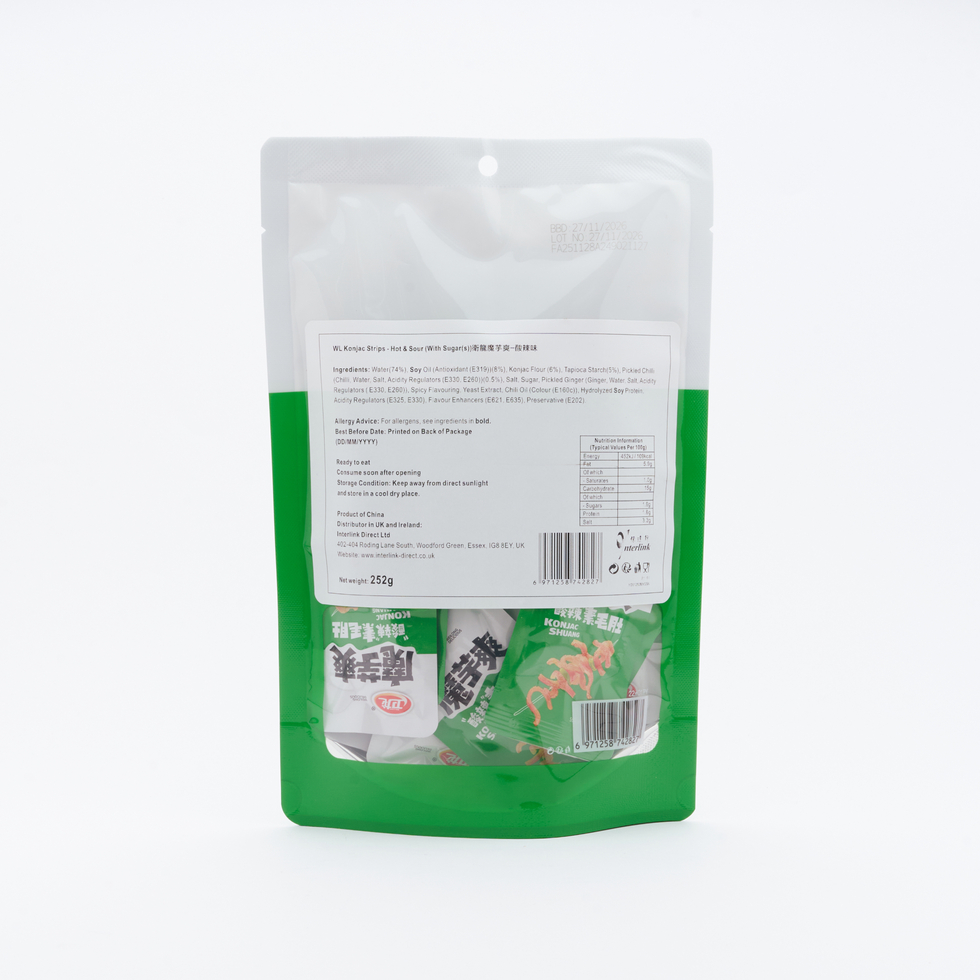 Wei Long Konjac Strips Sour & Hot Flavour 252g