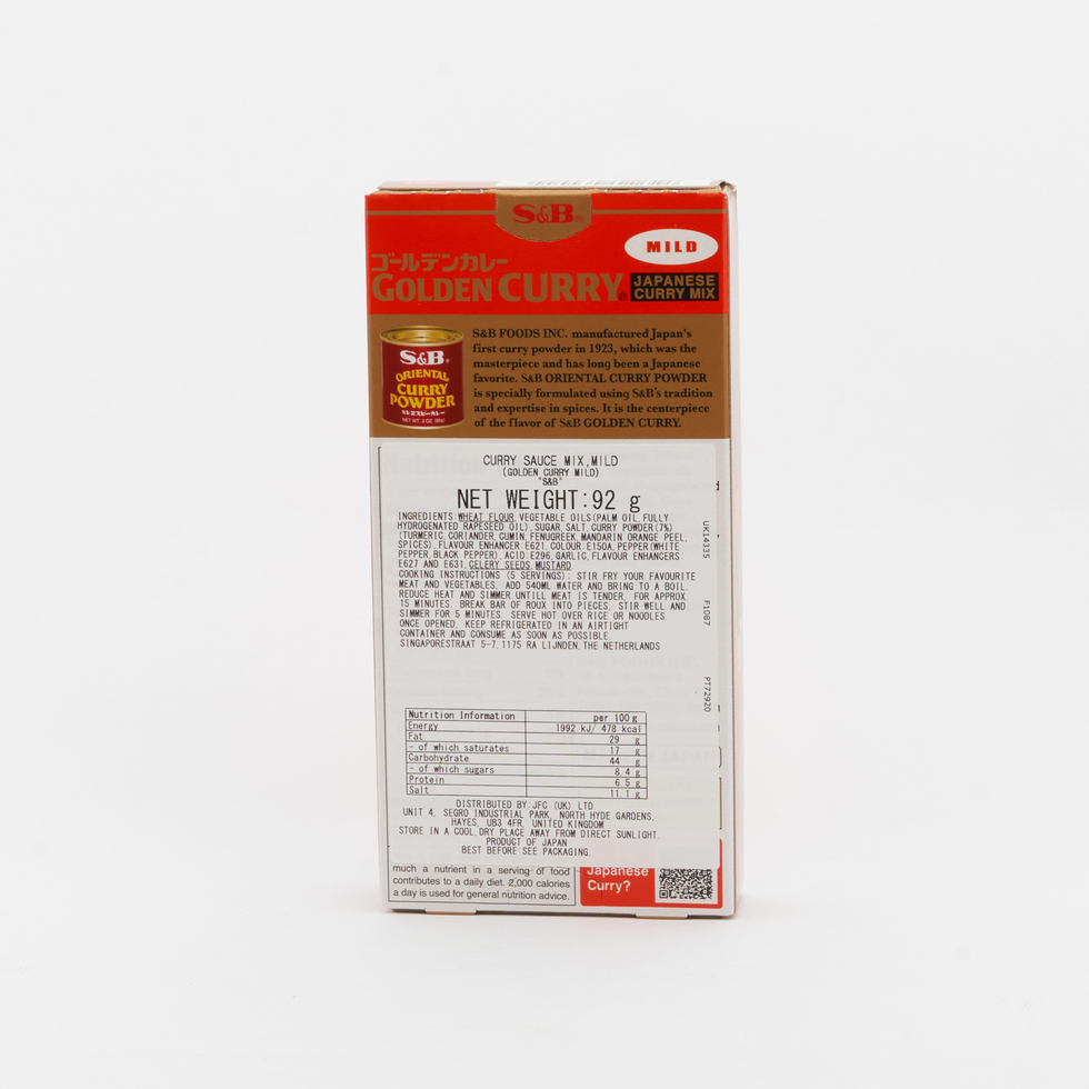 S&B Golden Curry Sauce Mix Mild 92g