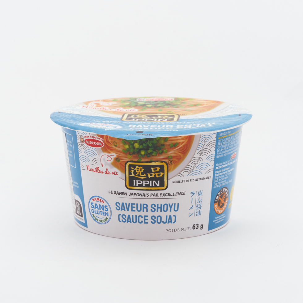 Acecook IPPIN Instant Rice Noodle Bowl Shoyu Flavour 63g