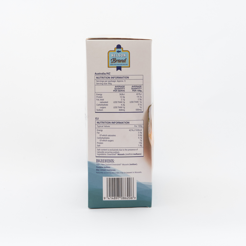 Nelson Brand New Zealand Greenshell™ Mussels in the Half Shell 800g