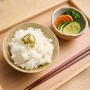 鶏のもも肉と梅紫蘇たれ（ご飯・野菜・漬物付）