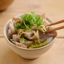 Thinly sliced pork with Lemon salt sauce