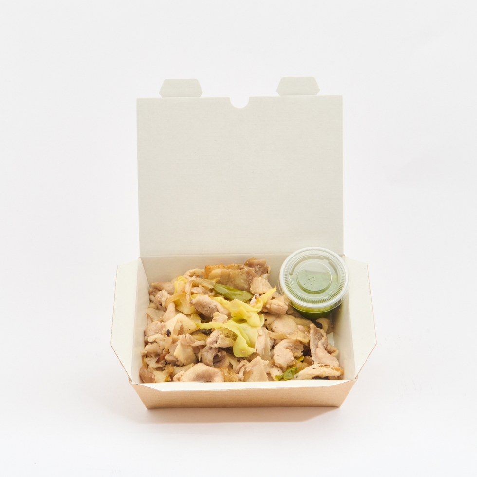 Thinly sliced pork with Lemon salt sauce