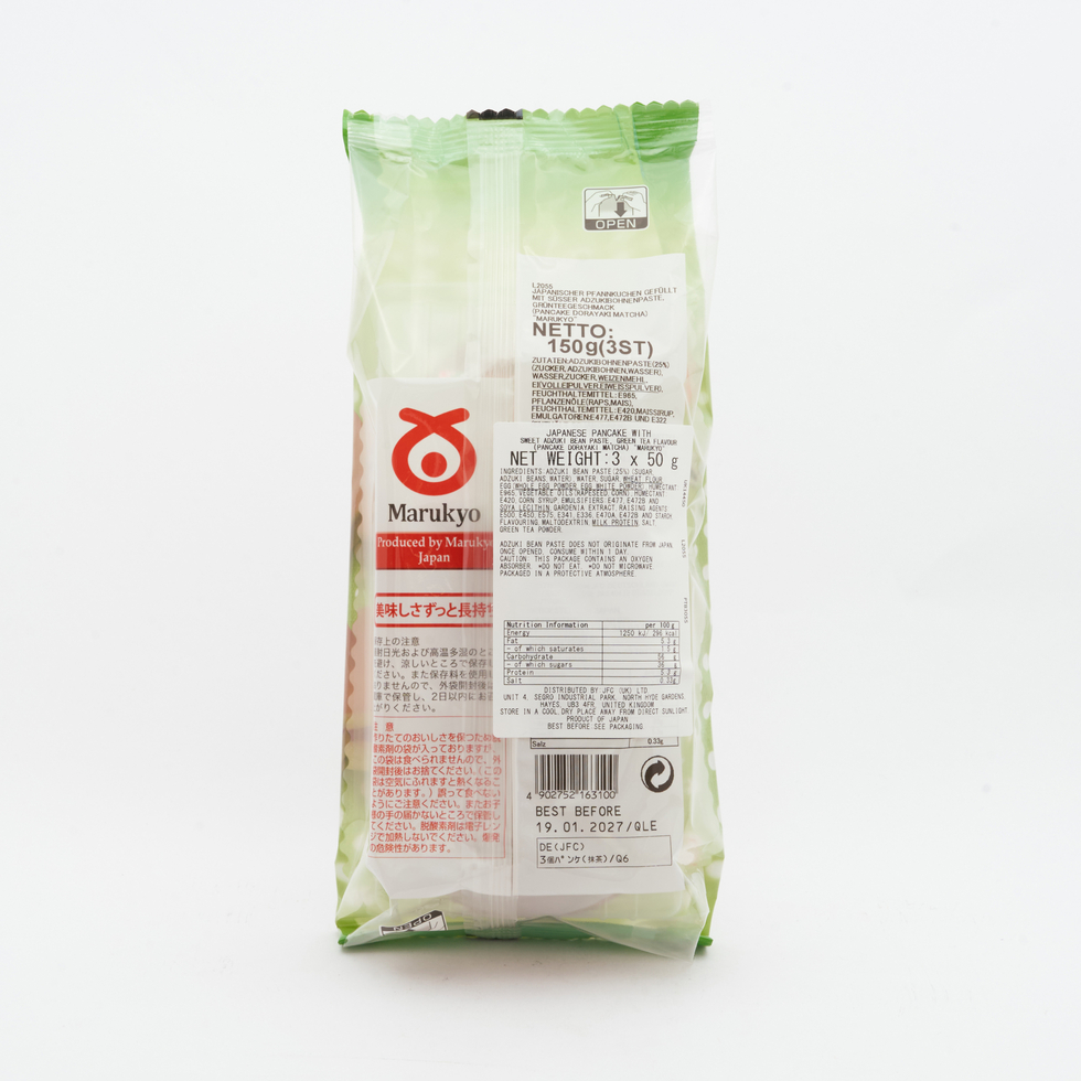 Marukyo Matcha Dorayaki Japanese Pancake 150g (3 pieces)