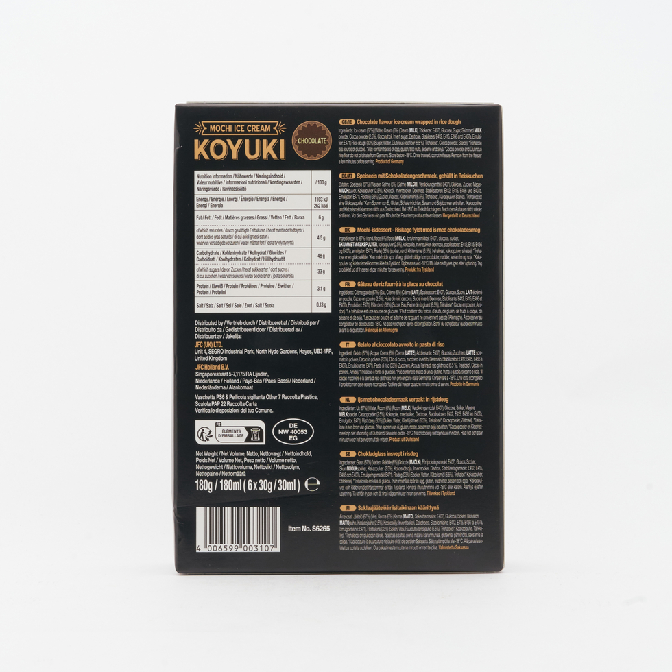 Koyuki Chocolate Mochi Ice Cream 180g (6 pieces)