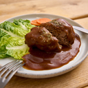 Hamburg Steak with Mushroom Demi-glace (+Rice & Veg) 