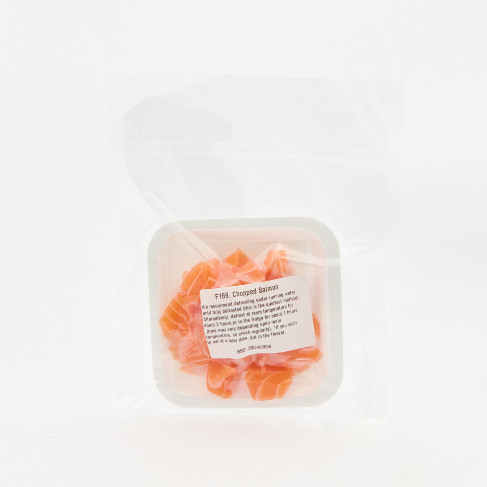 Chopped Salmon for Poke/ Chirashi 90-100g by Nobu Sakaguchi (15 years at a Michelin starred)