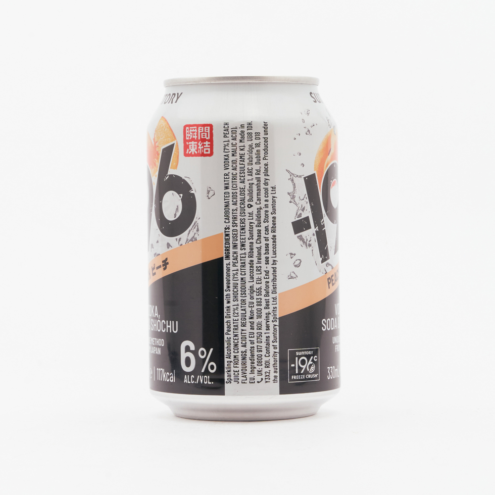 Suntory -196 Peach Shochu Vodka Soda 330ml (ABV 6%)
