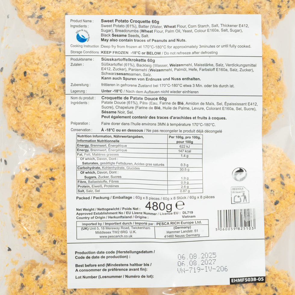 Croquettes de Patate Douce Tsukiji 480g 8pcs