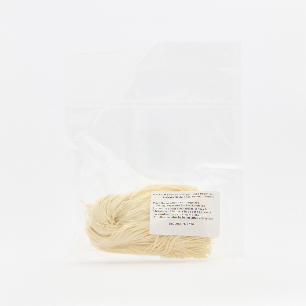 Monohon製日本産小麦のプレミアム自家製博多細麺 130g
