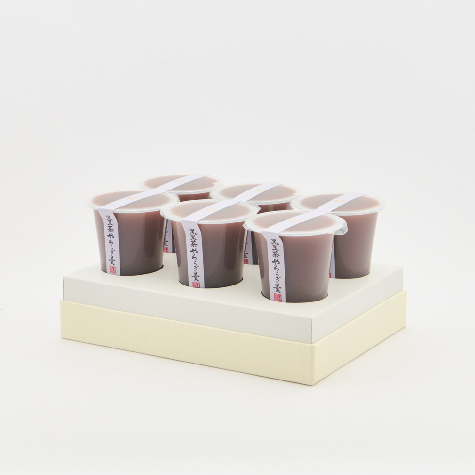 Kaneido Kuromame-cha Yawaragi Kan 6-piece Set (Black Soybean Tea Soft Jelly)