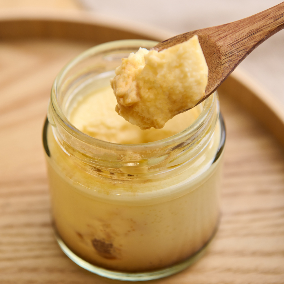 Homemade Smooth Custard Pudding Made with Generous Cream