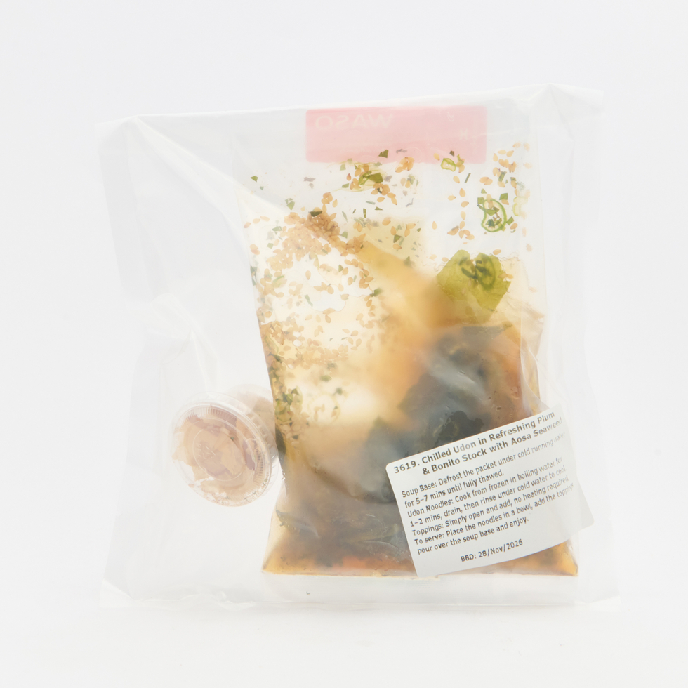 Chilled Udon in Refreshing Plum & Bonito Stock with Aosa Seaweed