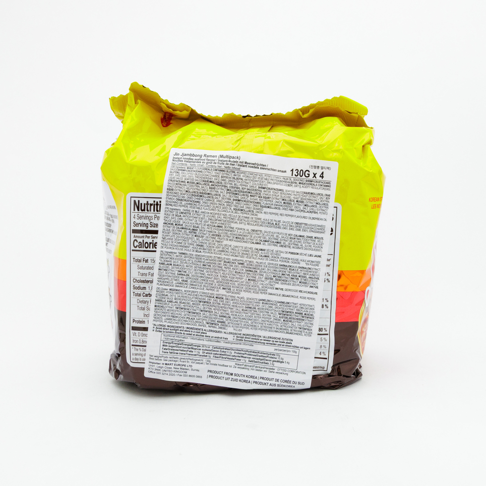 Ottogi Jin Jjambbong Spicy Seafood Ramen 130g x 4