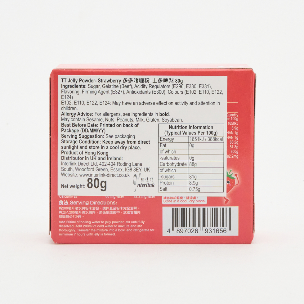 Torto Strawberry Flavour Jelly Powder 80g