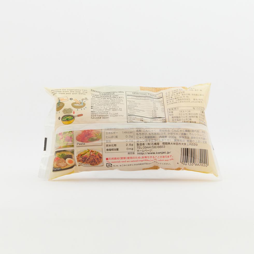 Ishibashiya Zakkoku Konnyaku Noodles Pumpkin 200g