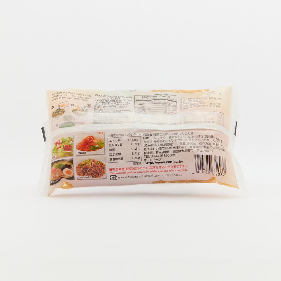 Ishibashiya Zakkoku Konnyaku Noodles Carrot 200g